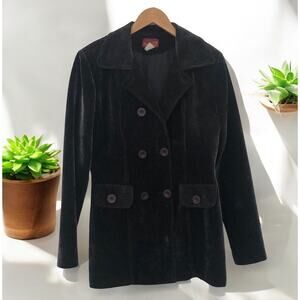 Vintage Y2K 90s sparkly Gray double breasted‎ jacket Velvety Juniors Size L